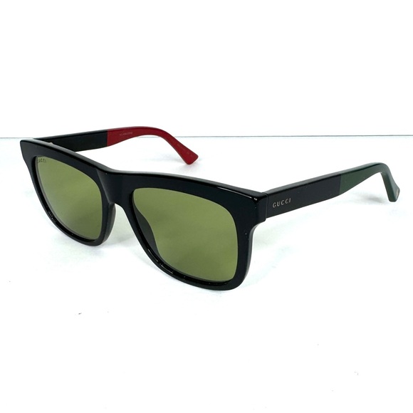 GUCCI Square Sunglasses NEW Black Red Green GG0158S 004 54 Made In Italy main image 13
